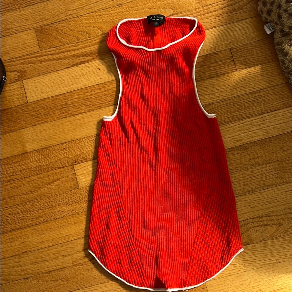 Rag & Bone Red Sleeveless Top with White Trim